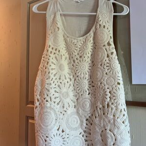 Maurices Cream Crochet sleeves top